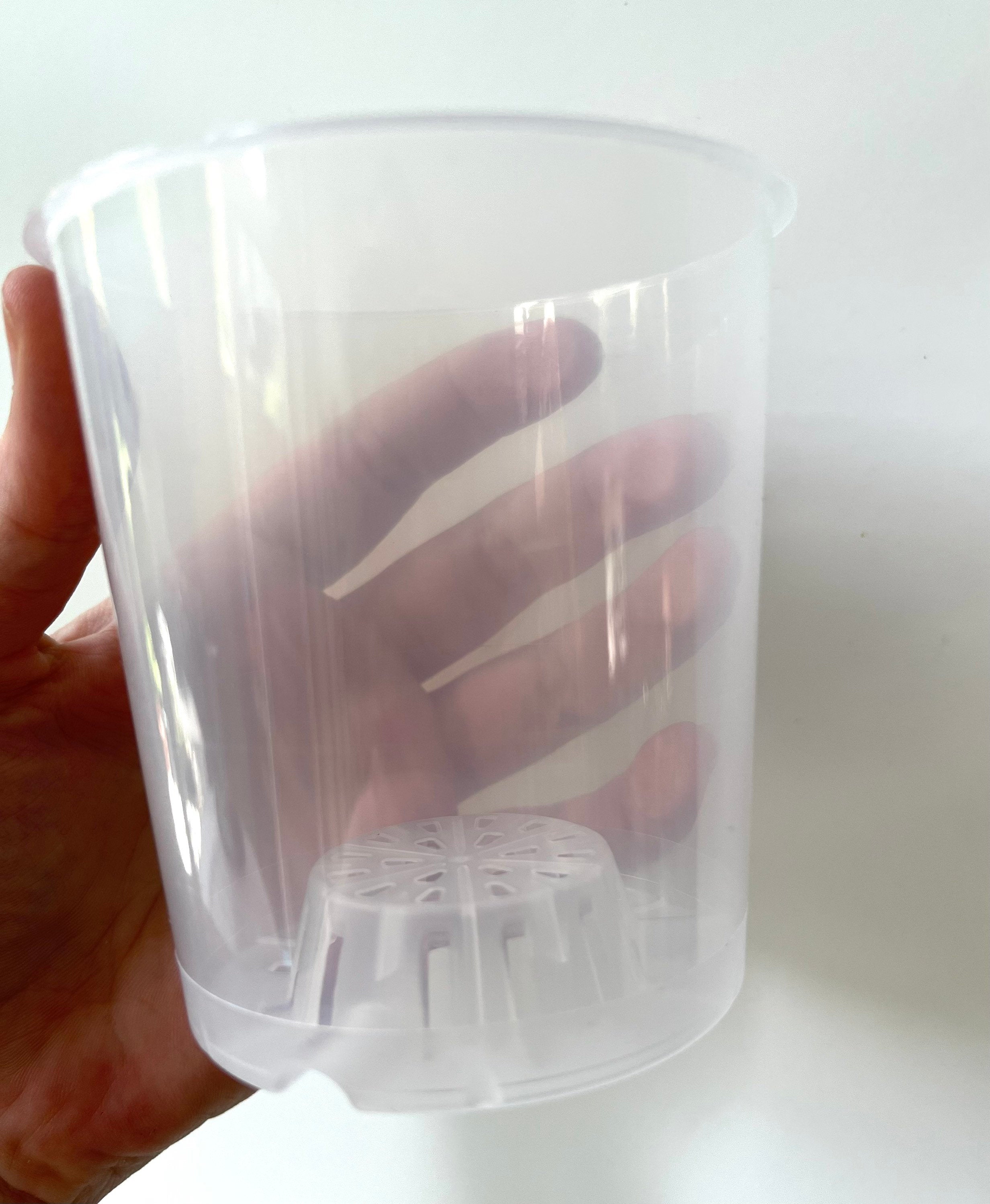 Transparent plant pot, high quality with drainage holes, ultimate plant care, multiple sizes available. Monstera, philodendron, succulents