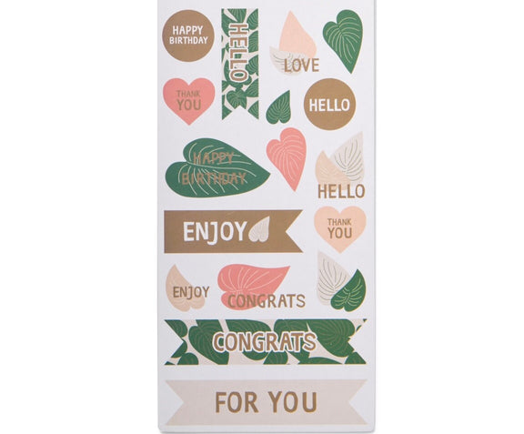 16 Plants & Flowers Themed Stickers Birthday and Thank You Stickers, Botanical Tropical Leaves Houseplants Scrapbooking Decoration DIY