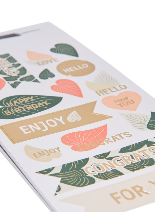 16 Plants & Flowers Themed Stickers Birthday and Thank You Stickers, Botanical Tropical Leaves Houseplants Scrapbooking Decoration DIY