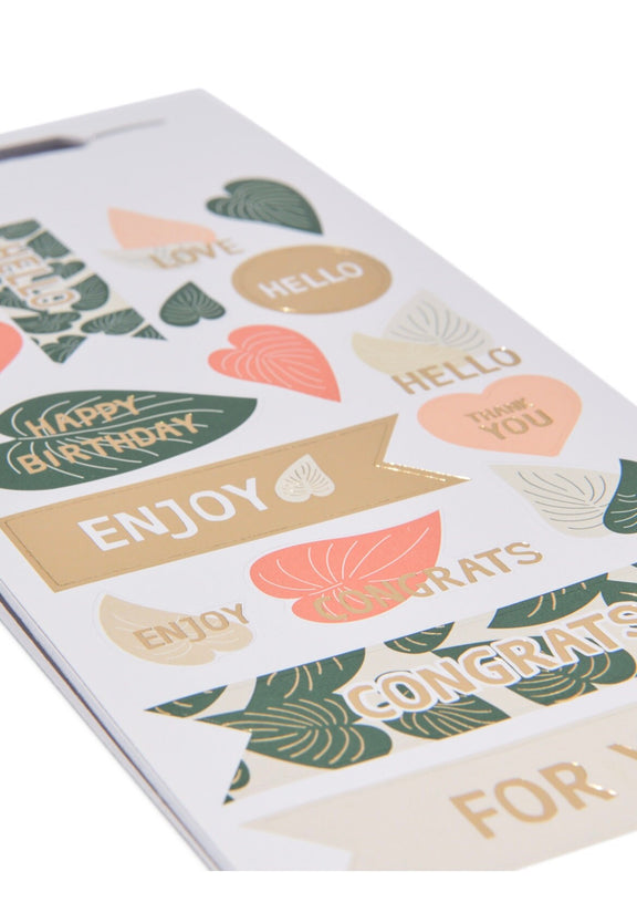 16 Plants & Flowers Themed Stickers Birthday and Thank You Stickers, Botanical Tropical Leaves Houseplants Scrapbooking Decoration DIY