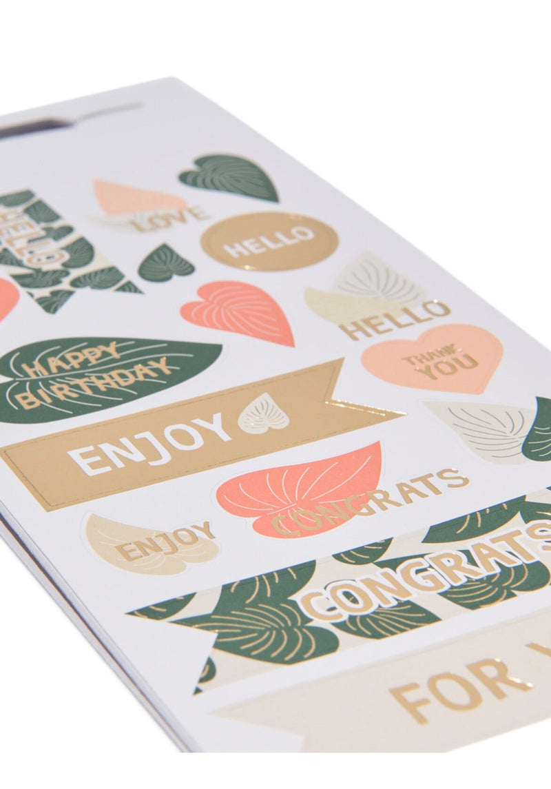 16 Plants & Flowers Themed Stickers Birthday and Thank You Stickers, Botanical Tropical Leaves Houseplants Scrapbooking Decoration DIY