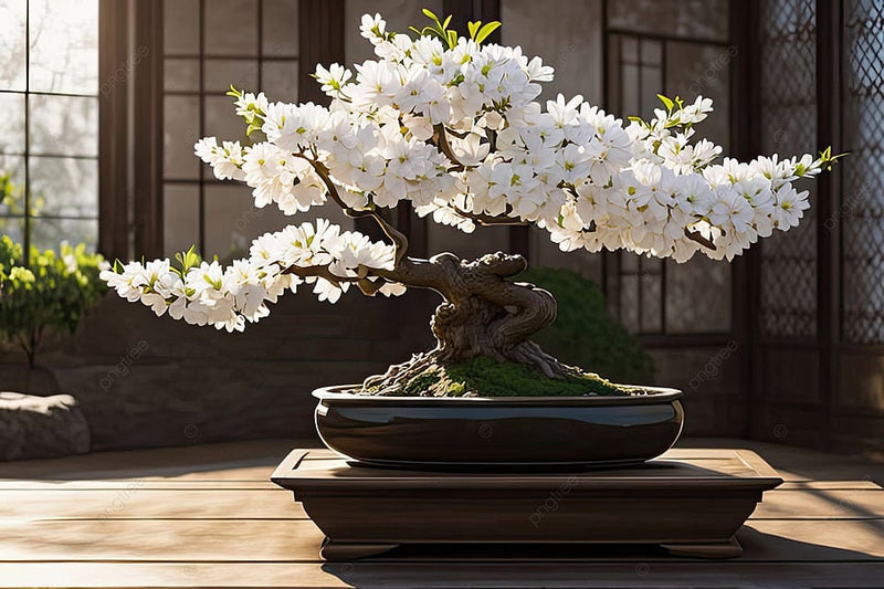 Japanese White Cherry Blossom Bonsai Tree seeds, Sakura gifts for him her mom dad teacher birthday gardening flowering perennial