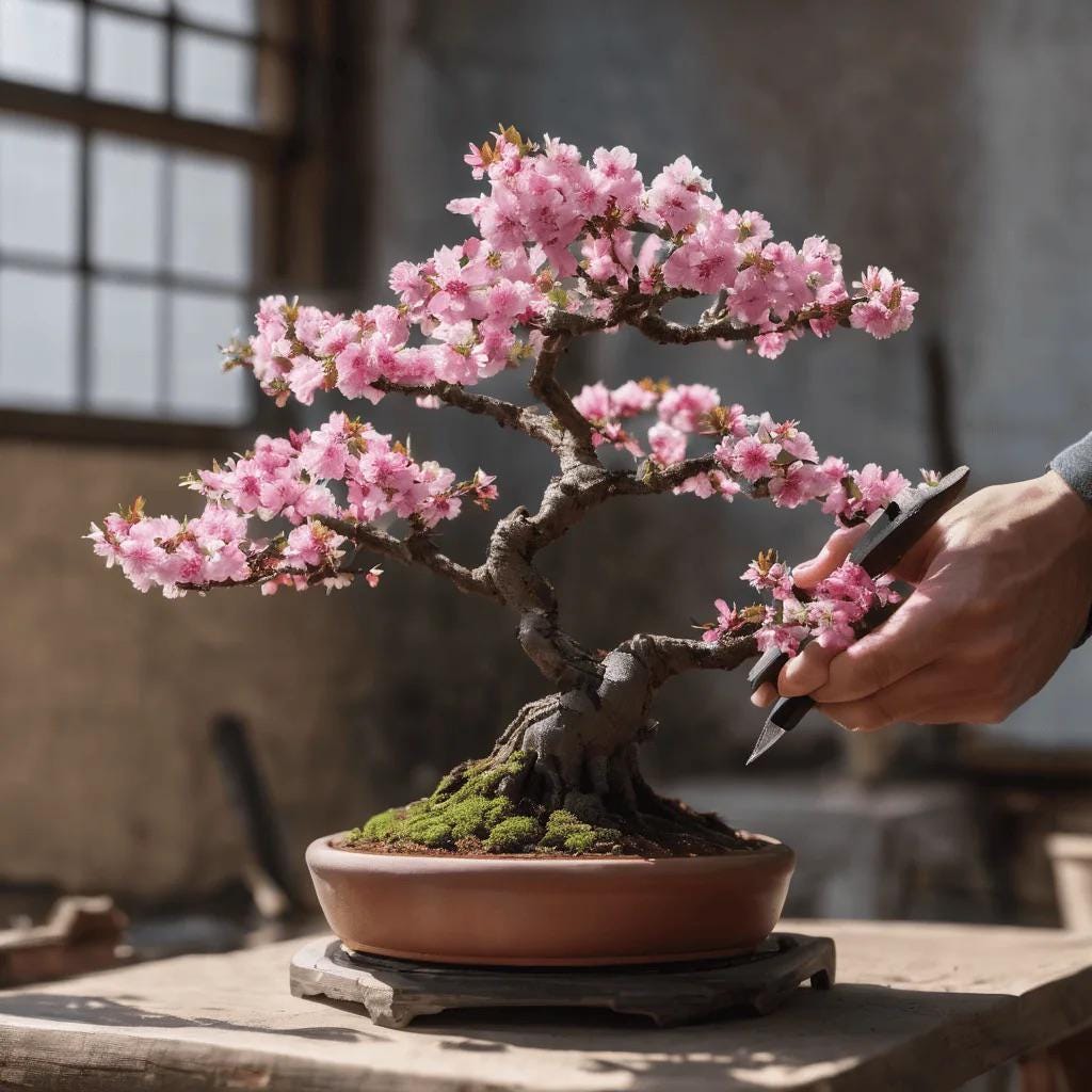 Japanese Pink Cherry Blossom Bonsai Tree seeds, Sakura home decor gift for him her mom dad teacher gardening DIY flowering plants perennial