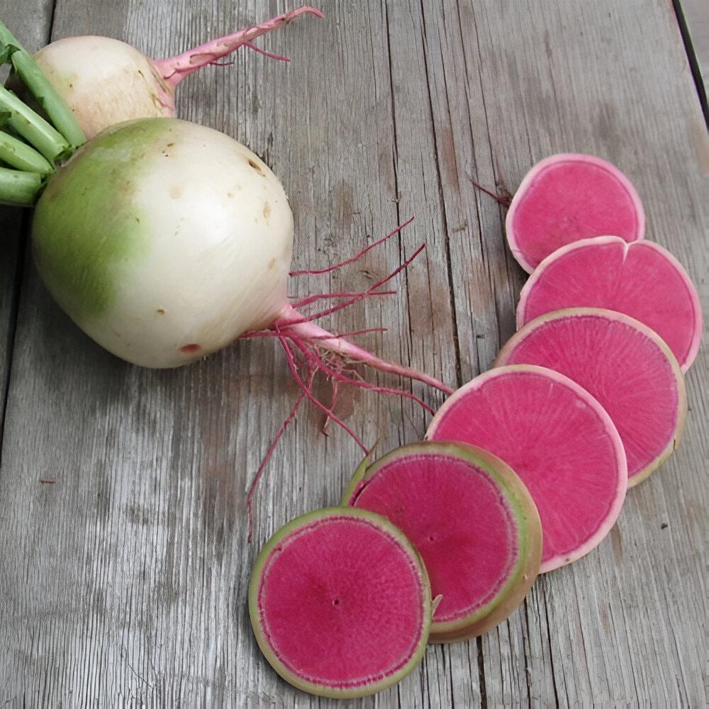 Chinese Watermelon Radish Seeds: Organic Healthy Fruit & Vegetables, Easy to Grow